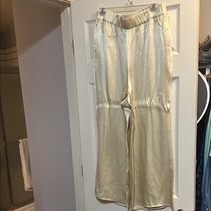 J.Crew Elegant Cream Satin Pants